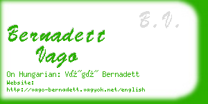 bernadett vago business card